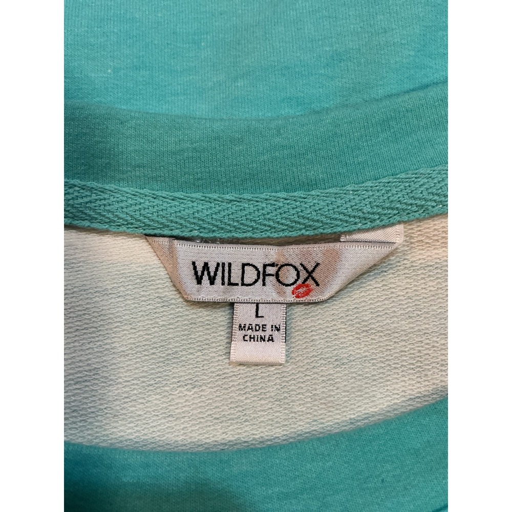 Wildfox Large Cotton Striped Top And Shorts Set Blue Ultrasoft Relaxed Comfort - Picture 14 of 14